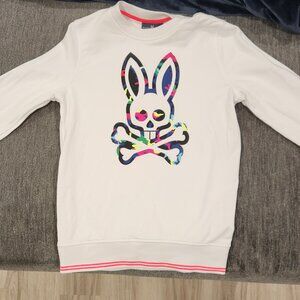 Psycho Bunny white crew neck sweatshirt